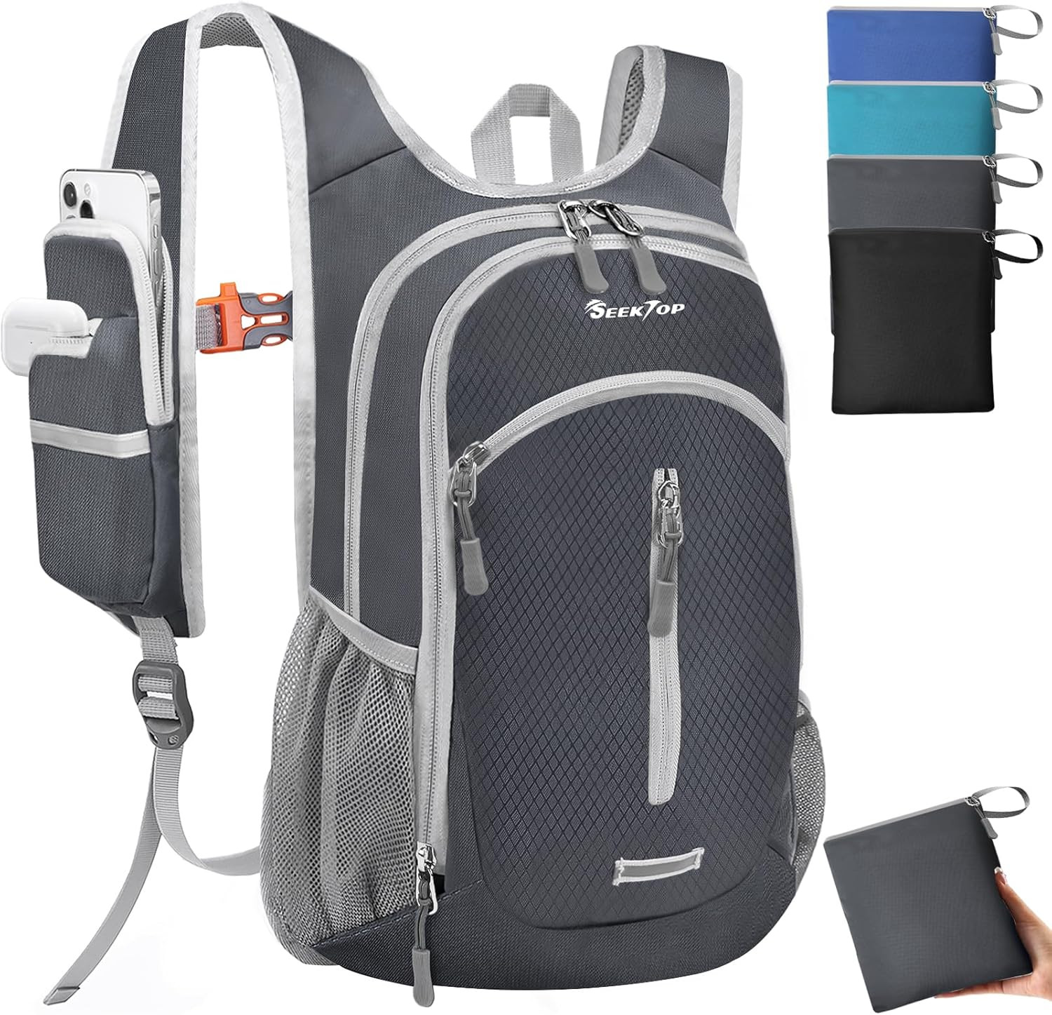 Small Hiking Backpack Expandable 12L-15L, Lightweight Packable Waterproof Daypac