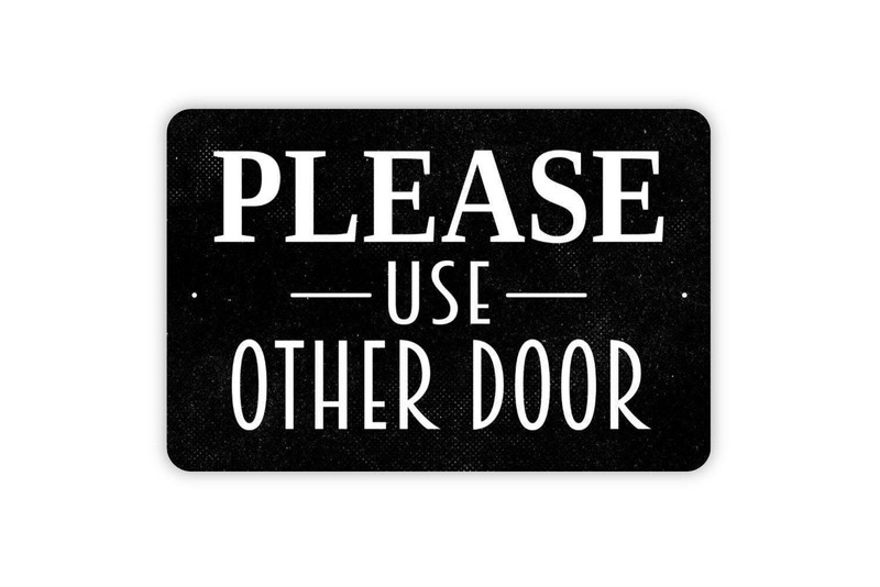 Please Use Other Door Sign | Alternate Entry Direction Notice For Offices Stores gallery
