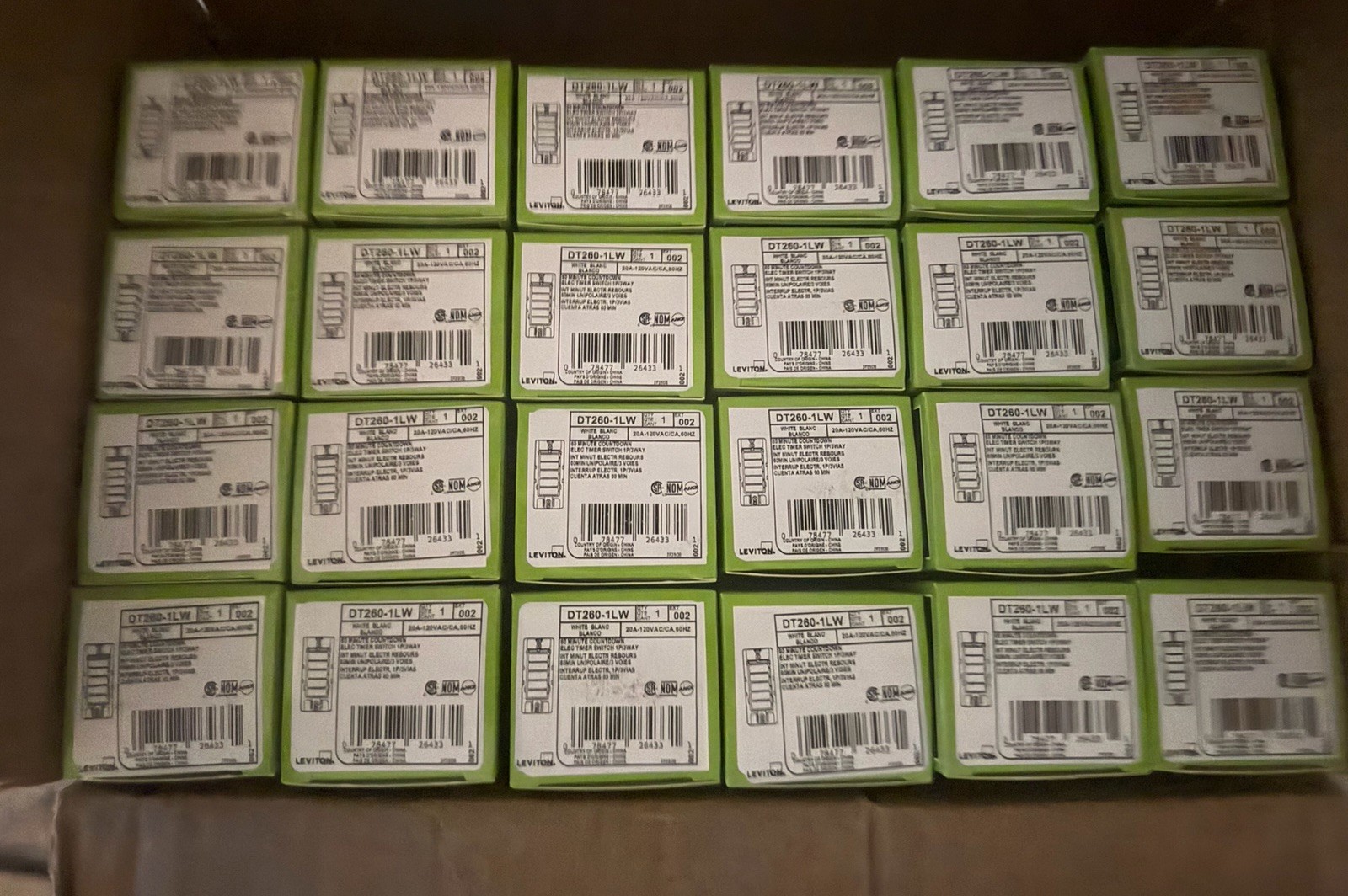 (24) LEVITON COUNTDOWN SWITCH FOR BATHROOM LIGHTS 10-20-30-40 MINUTES 20AMP gallery