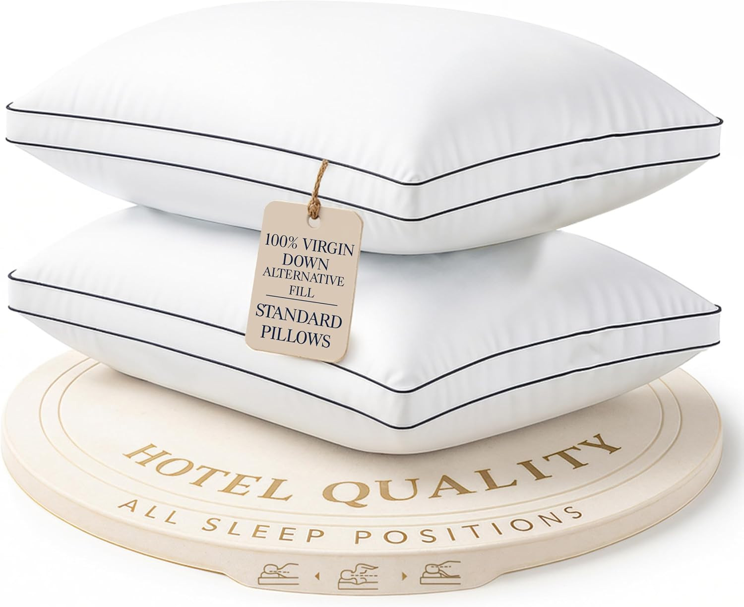 LANE LINEN Bed Pillows Standard Size Set of 2, Medium Soft Support Gusseted Hote gallery