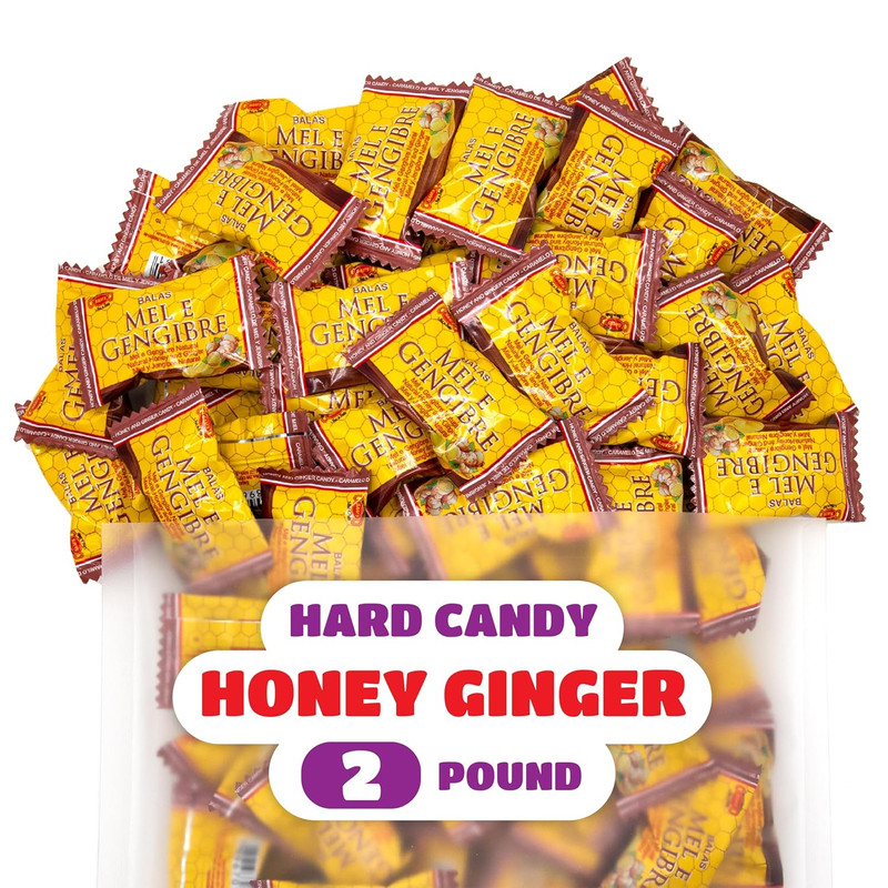 Honey Ginger Hard Candy - 2 Pound Bulk Pack (About 200 Count) - Individually gallery