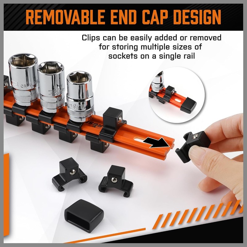 6PC Double Sided Socket Holder Organizer 1/4 3/8 1/2 Driver Shallow Deep Socket gallery