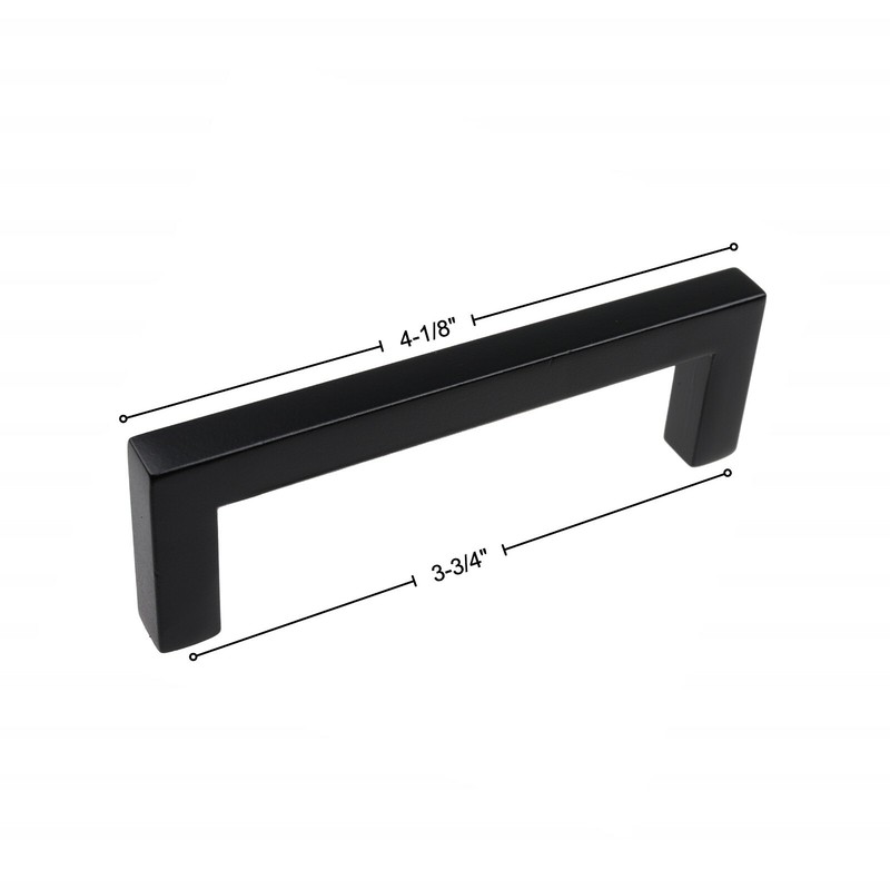 GlideRite 3-3/4" CC Solid Square Cabinet Bar Pull Matte Black - 87226-MB-1 gallery