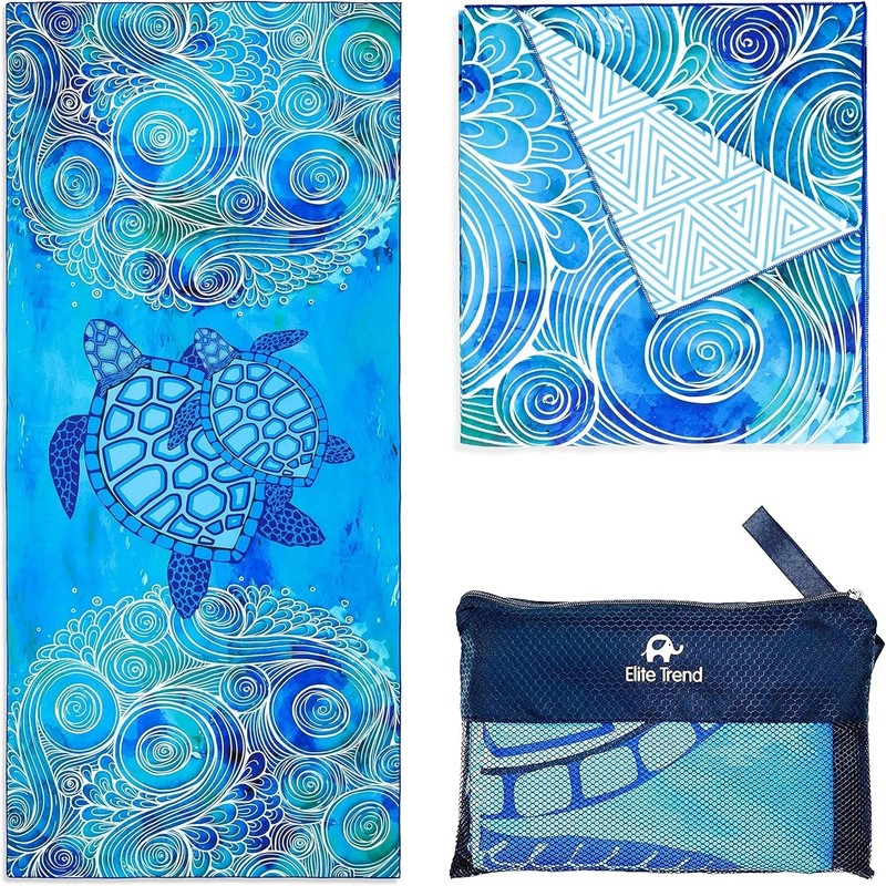 Quick Drying Sea Turtle Microfiber Beach Towel 78x35in - Lightweight & Stylish gallery
