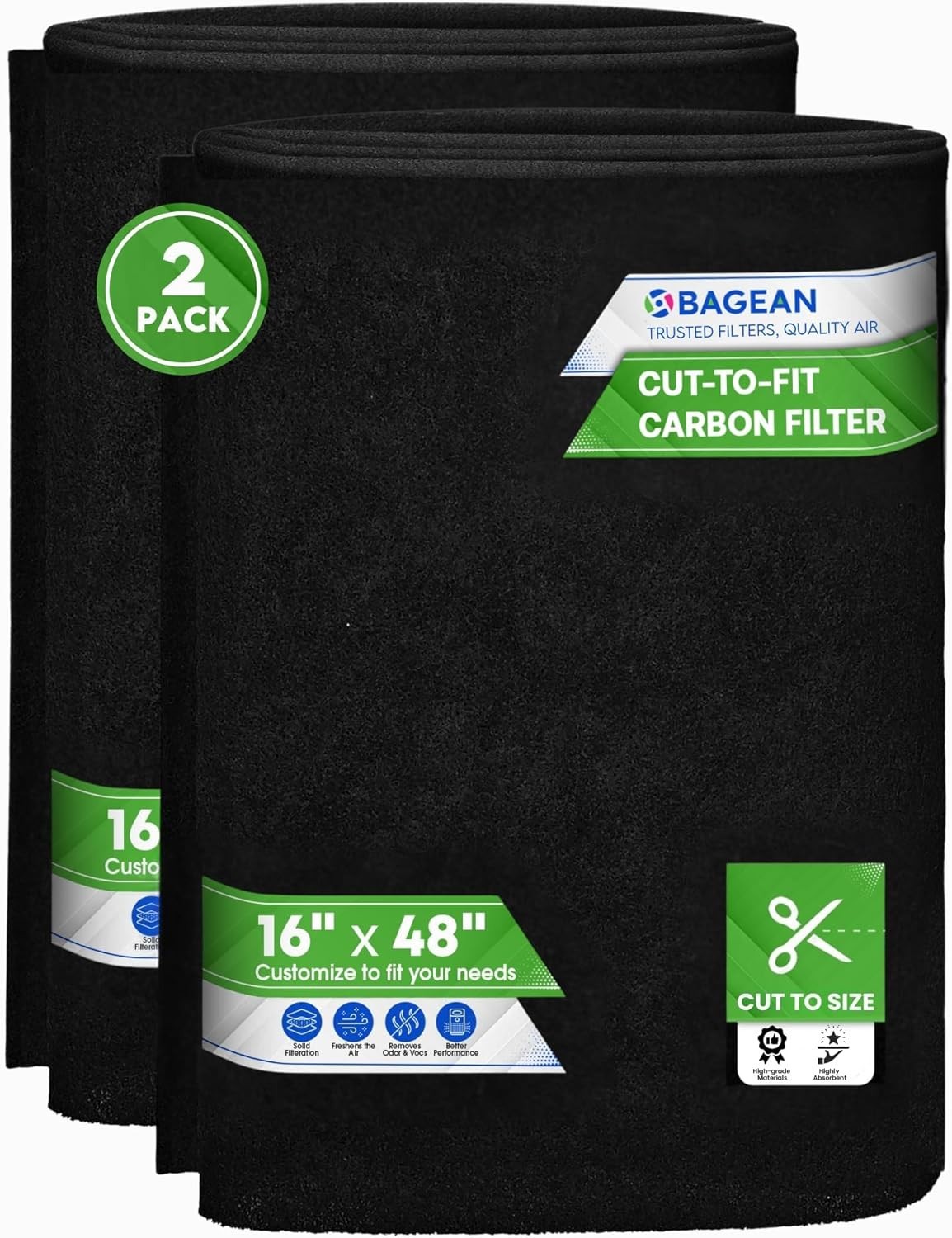Cut to Fit Activated Carbon Filter Sheet 16” x 48” - Activated Carbon Air Fil... gallery