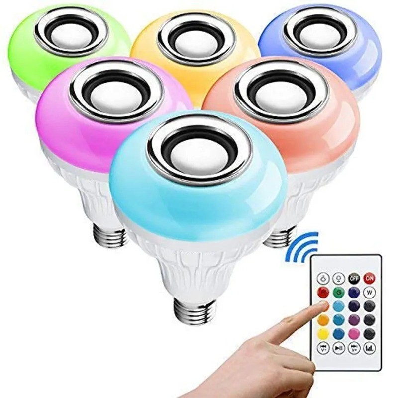 12W E27 LED Bluetooth Speaker Light Bulb - Color Changing RGB Lamp + Remote Cont gallery