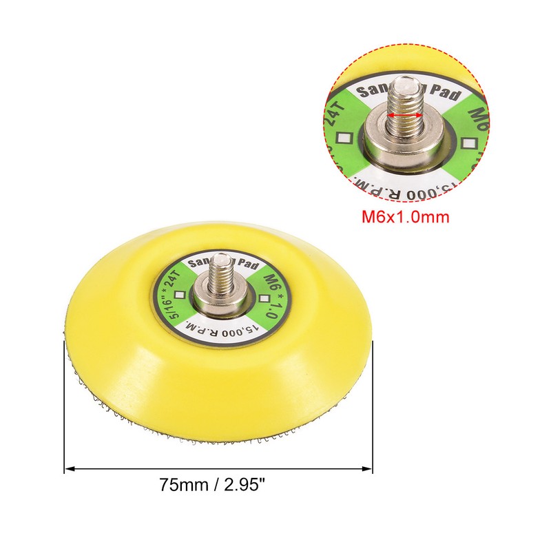 3 Inch Hook and Loop Backing Sanding Pads with M6 x 1mm Thread gallery