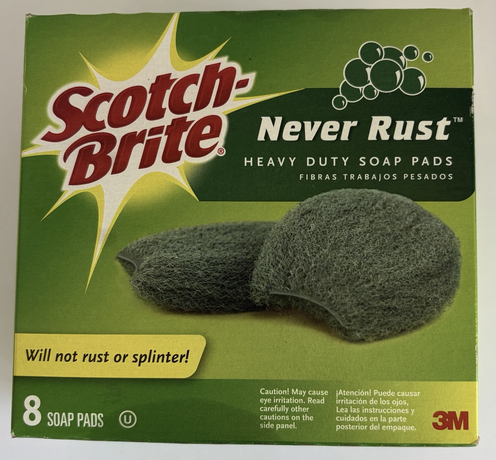 Scotch Brite Never Rust Heavy Duty Soap Pads 8 Count New in Box Discontinued gallery