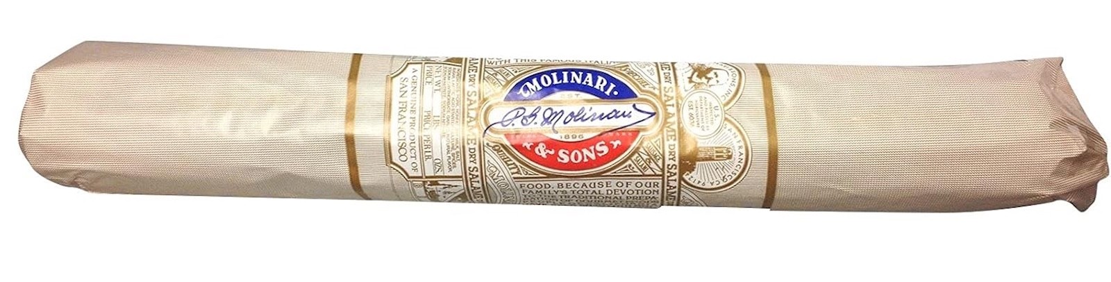 Molinari & Sons San Francisco Italian Dry Salami 3lb Molded Salame Paper Wrapped gallery