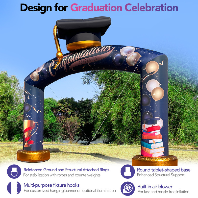 Large 21Ft Graduation Inflatable Arch with Built-in Blower for Ceremony Party gallery