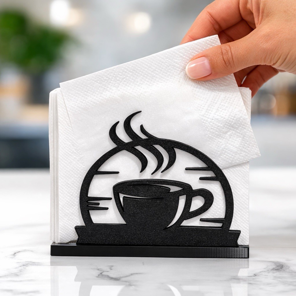 Tabletop Napkin Holder Organizer Coffee Lover Tissue Holder 3D Printed gallery