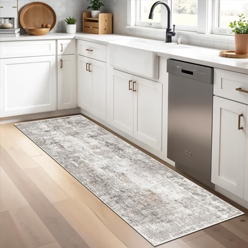 2x6 Washable Non-Slip Hallway Runner Rug 2' x 6' (Rectangular) Beige/Grey/Brown gallery
