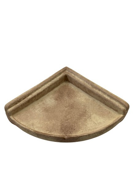 8" Ceramic Corner Shelf. Hand Painted Distressed Matte/Bone Finish. gallery