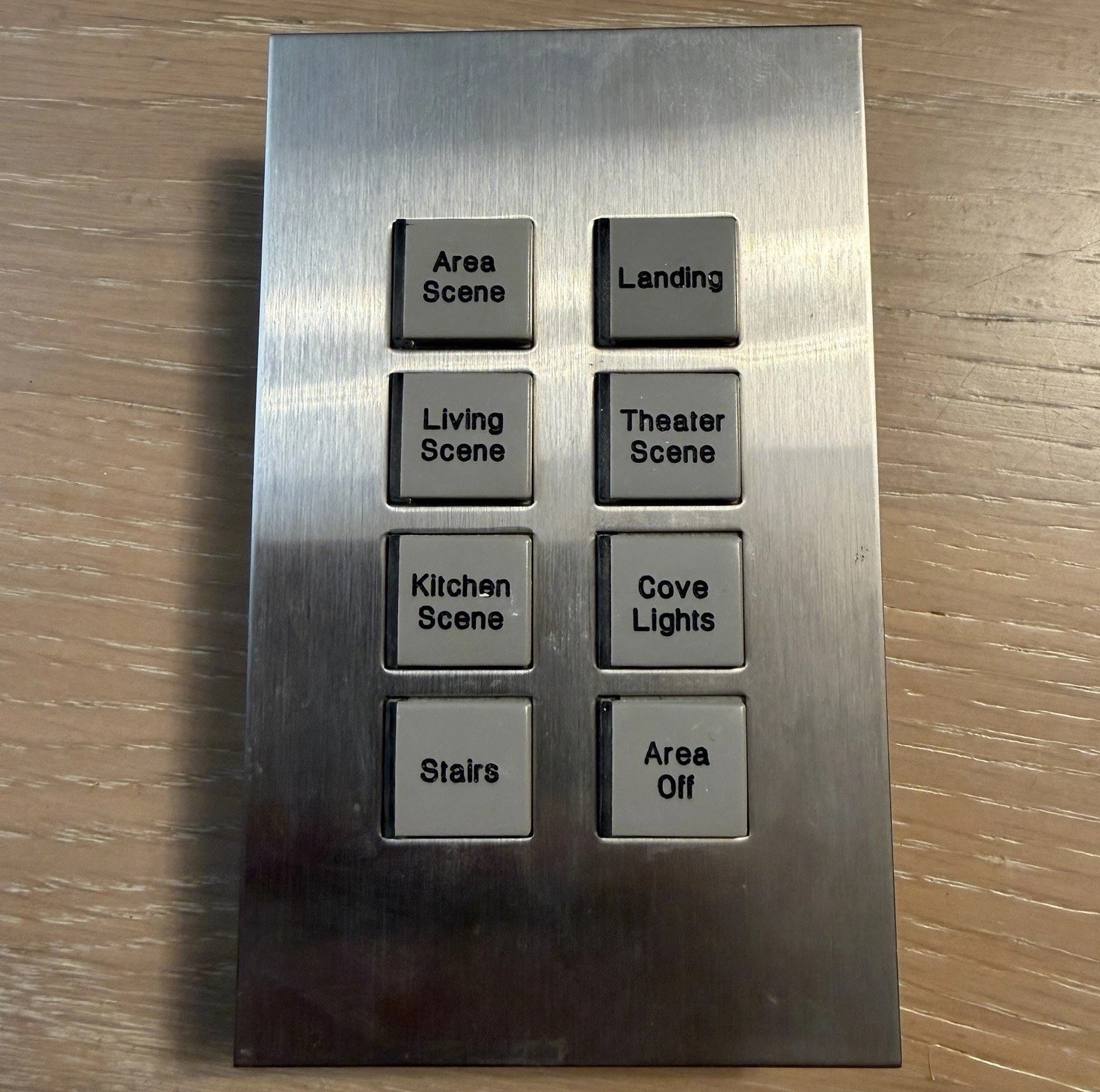 Vantage Light Control 8-Button Keypad Square Touch Nickel Trim Faceplate Panel gallery