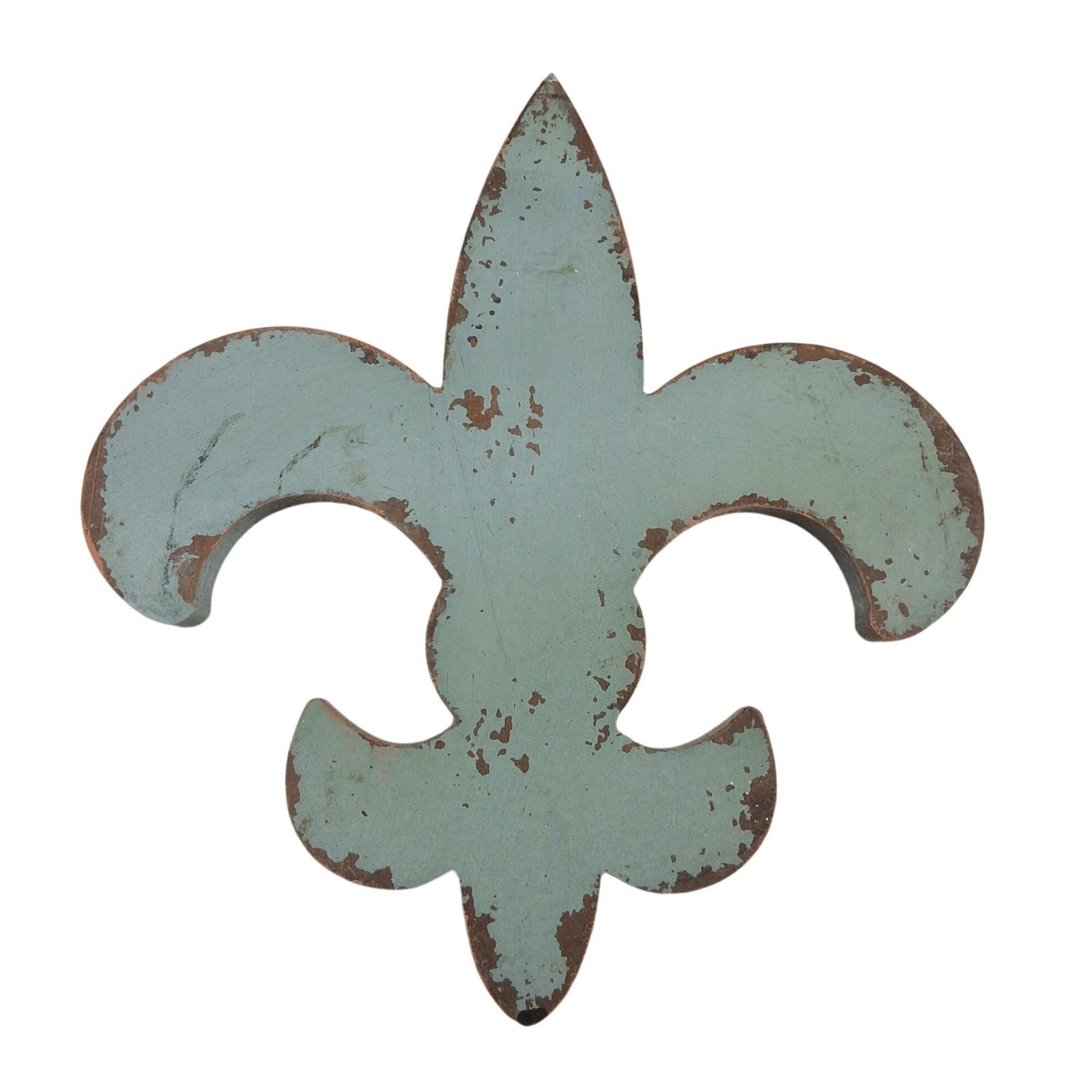Design House LLC Fleur de Lis Distressed Green Shabby Chic Wall Plaque Decor gallery