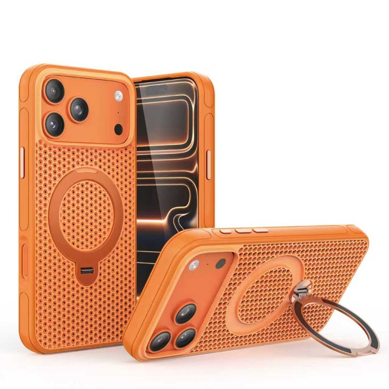 For iPhone 17 Pro Max 16 15 14 Shockproof Stand Mag Safe Heat Dissipation Case