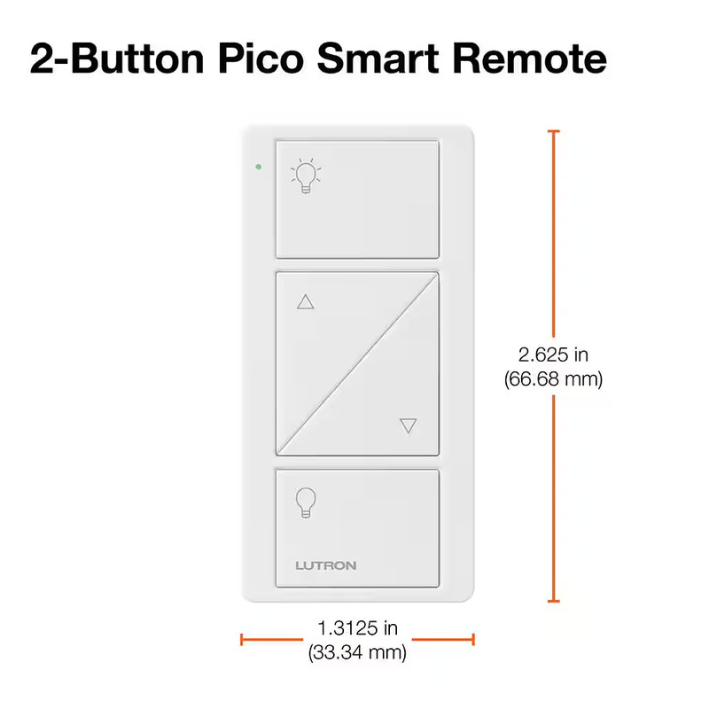 Pico Smart Remote (2-Button with Raise/Lower) for Caseta Smart Dimmer Switch, Bl gallery