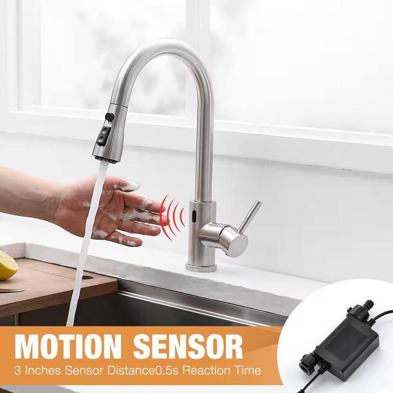 14. 5In. Touchless Sensor Single Handle 360° Spout Swivel Pull down Sprayer Kitc gallery