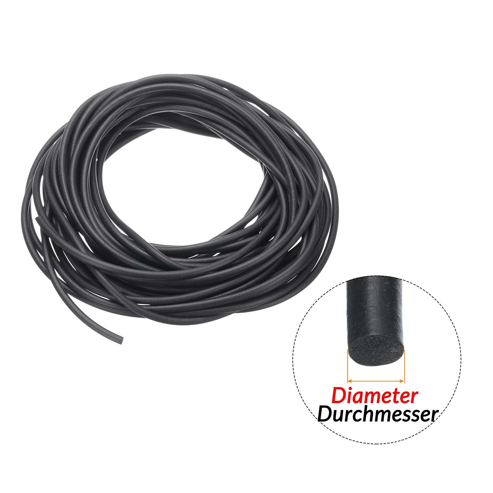 Black Solid Silicone Rubber Sealing Strip Round O Ring Cord Seal Gasket Ø 1-30mm gallery