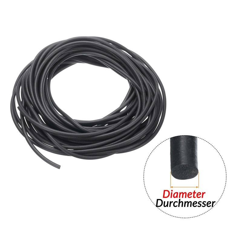 Black Solid Silicone Rubber Sealing Strip Round O Ring Cord Seal Gasket Ø 1-30mm gallery