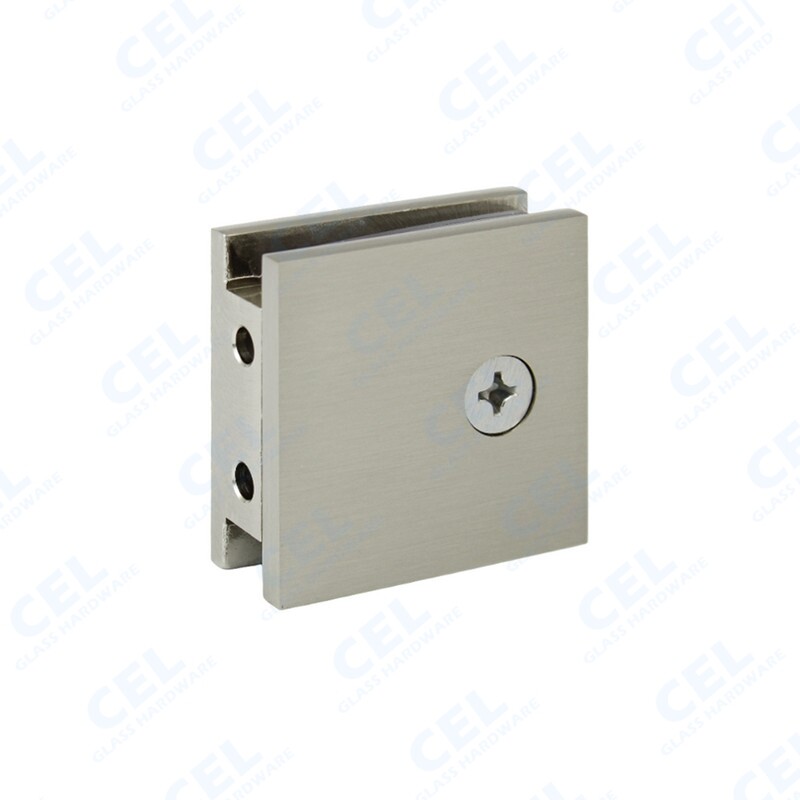 CEL 2" x 2" Solid Brass Square, Fixed Panel Clamp for Shower Door gallery