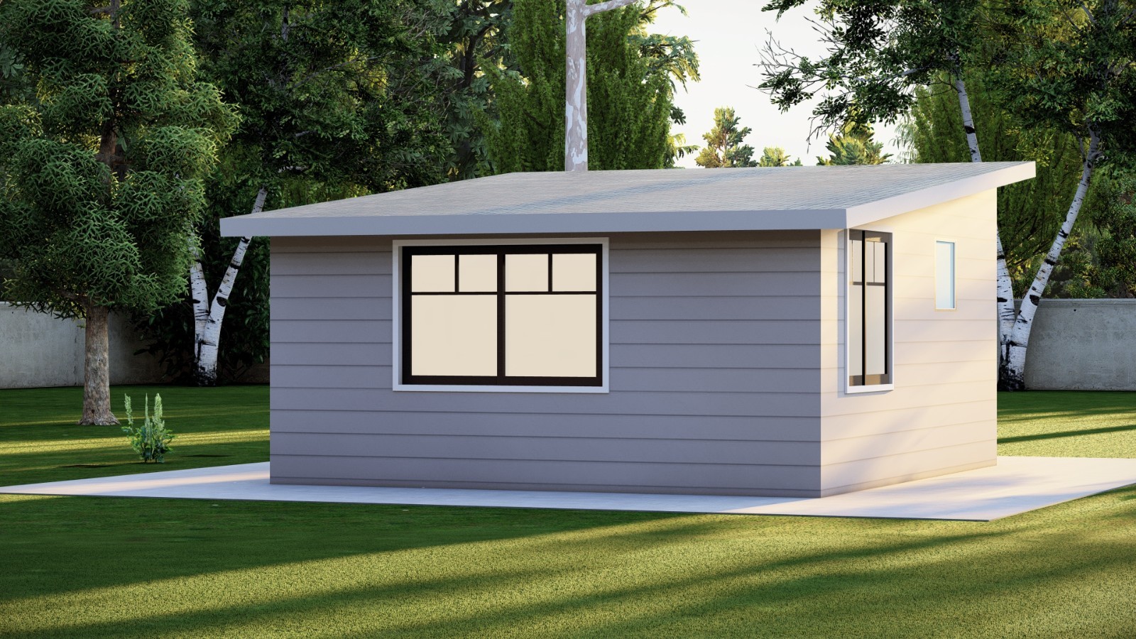 16x16' Studio Tiny Home Shed Building Plans with Floor Plan, and More gallery