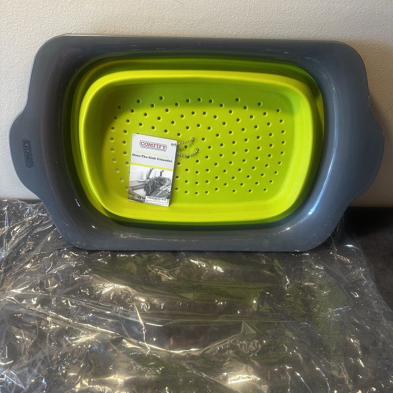 Large Kitchen Colander, Strainer - Collapsible Silicone Over Counter Arms NEW gallery