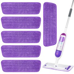 6 Pack Reusable Microfiber Mop Pads for Swiffer PowerMop, 13-16 Inch Spray Mo…