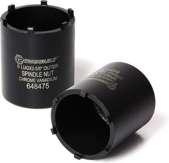 Powerbuilt Spindle Socket, 6 Outer Black, 6 Lug, Remove Spindle Nuts, 2-5 Inch O