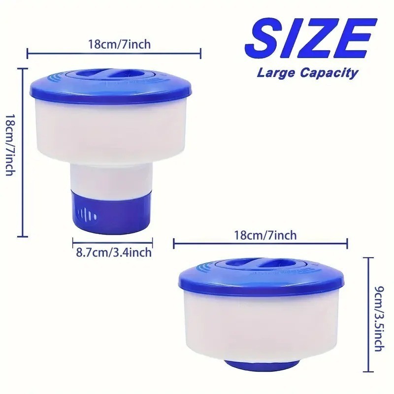 Heavy Duty 7" Pool Floating Chemical Dispenser Floater for 3" Chlorine Tablets gallery
