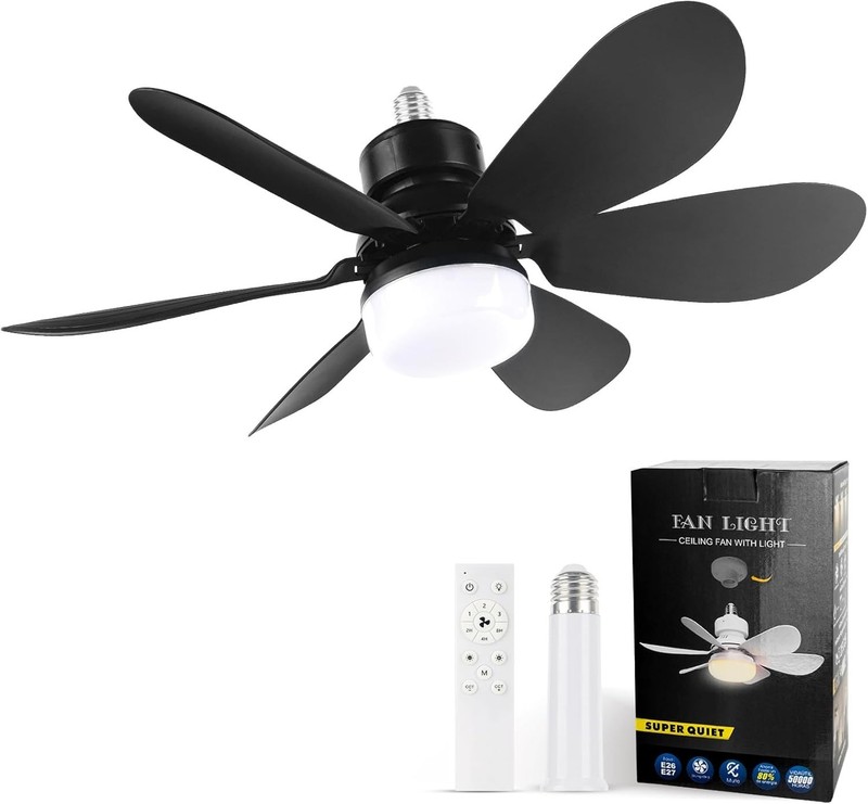 Socket Fan Light Ceiling Fans With Lights And Remote Dimmable LED Ceiling Fan US gallery