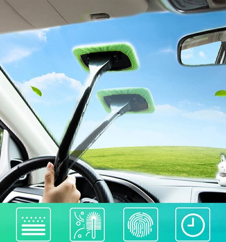 3 Pack Window Windshield Cleaning Tool Microfiber Car Wiper Cleaner Glass Brush gallery