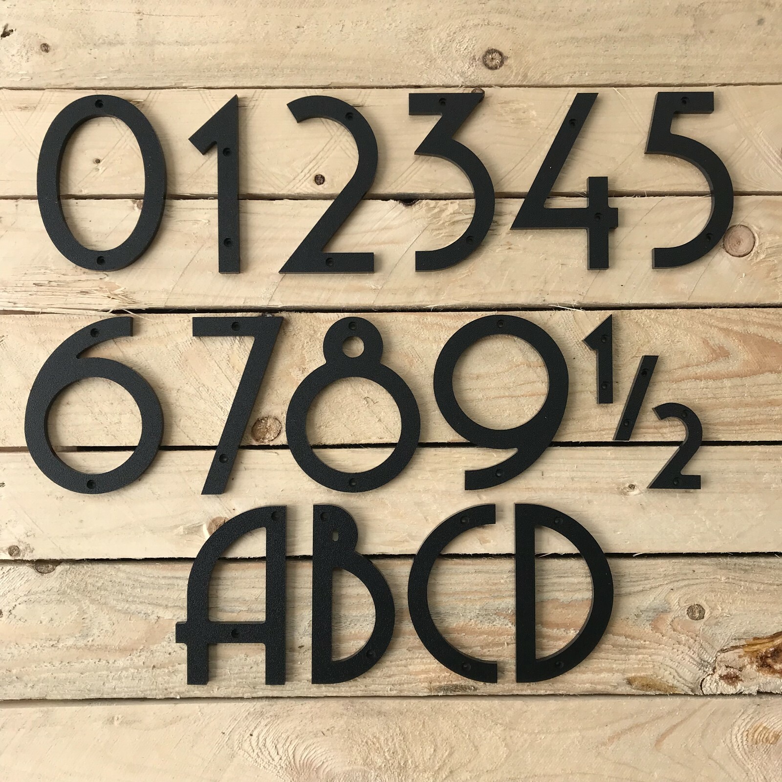 6 inch Art Deco House Numbers Letters, color choices gallery