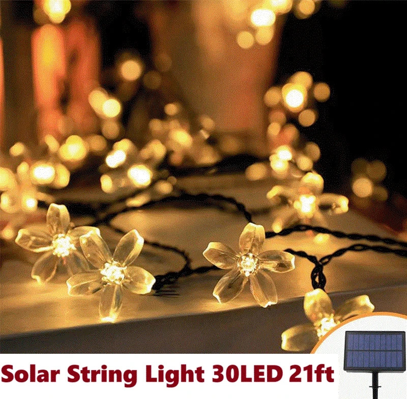 Solar String Light 30LED Flower 21ft Patio Party Yard Wedding Waterproof Outdoor gallery
