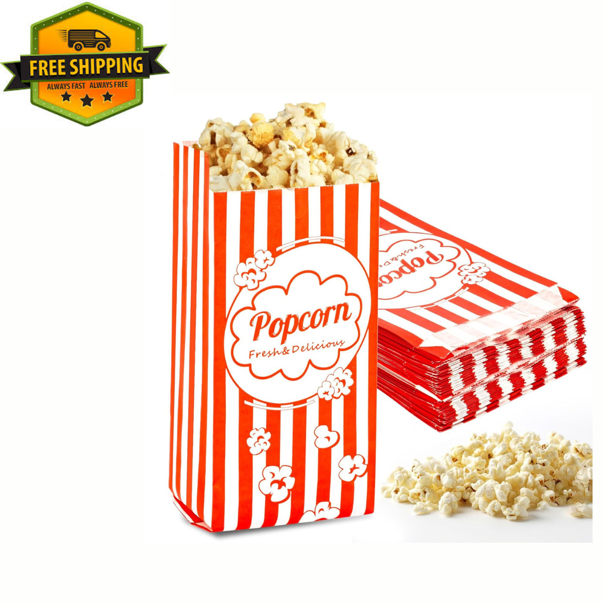 100PCS Popcorn Bags Individual Servings - MAQIHAN Disposable Paper Popcorn... gallery