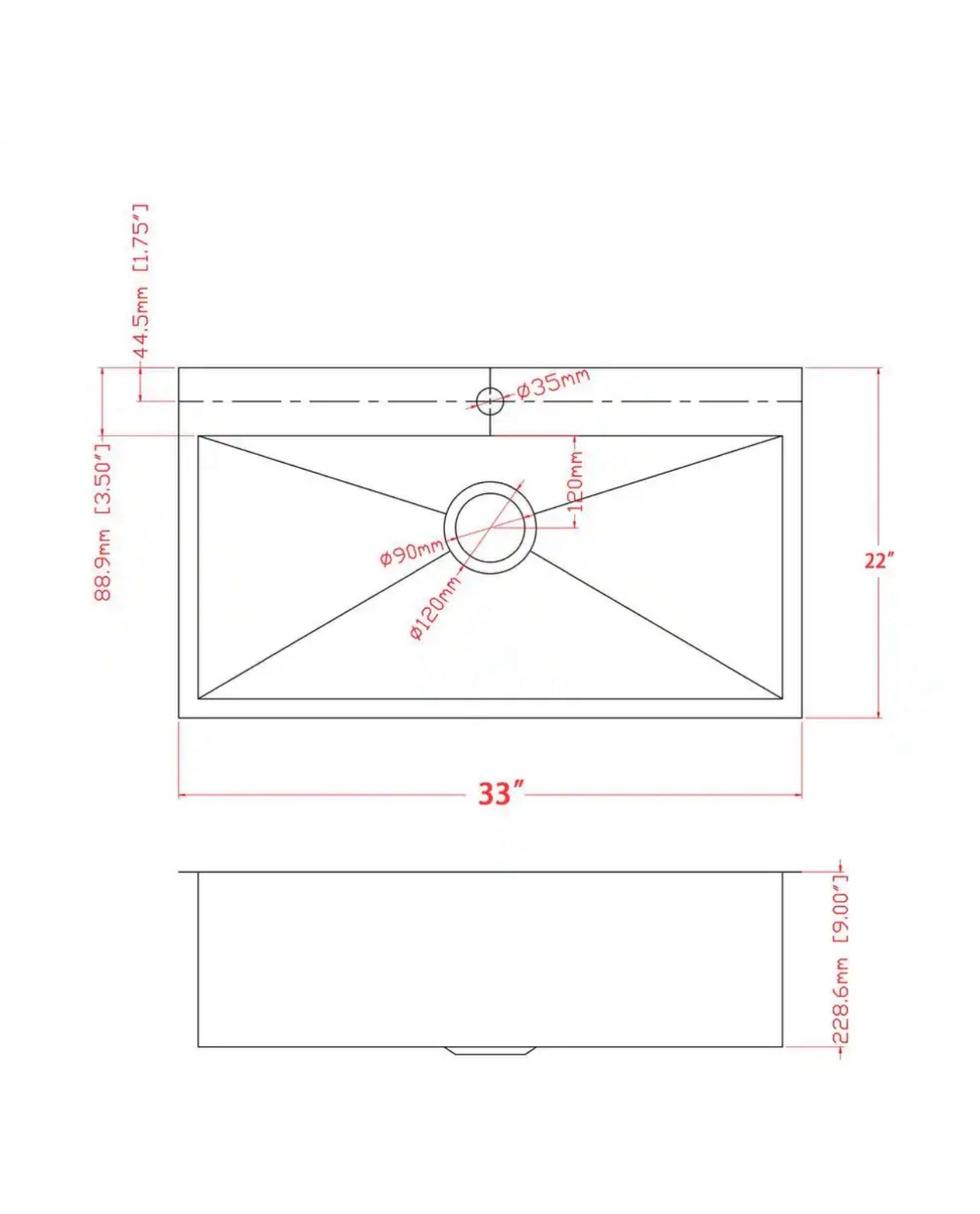 28x22 Inch Sink Ledge Kitchens Sink Stainless Steel Sink 16 Gauge Single Bowl gallery