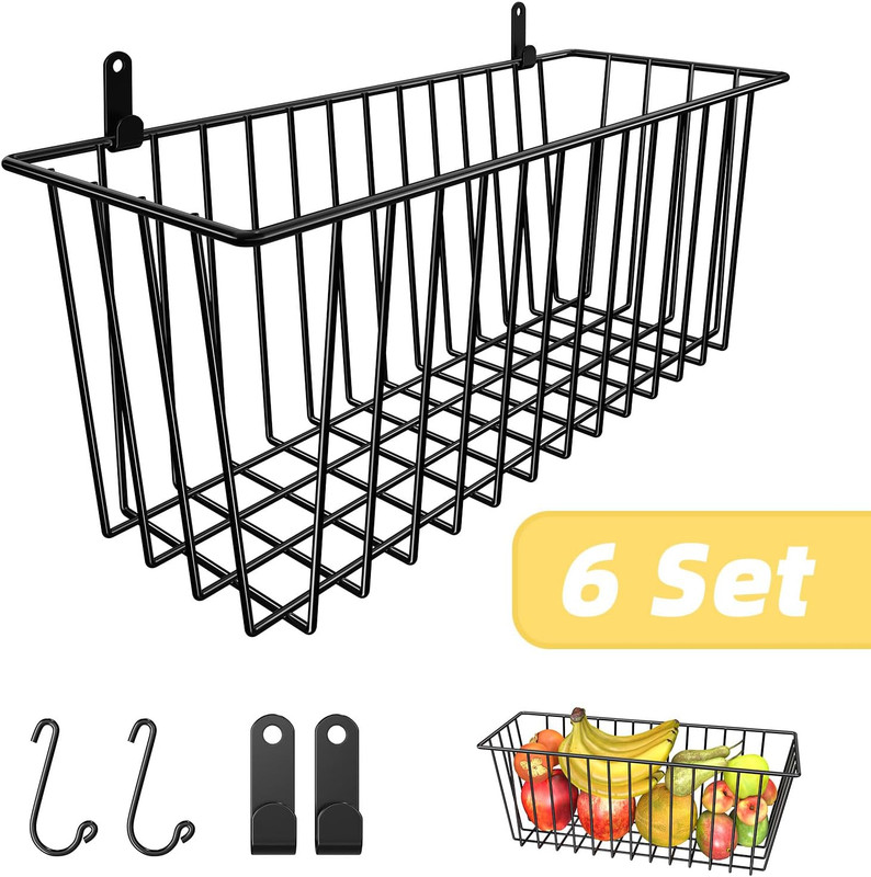 Simple Trending 6 Pack Wire Basket Wall Mount Baskets Hanging Baskets, Cabinets gallery