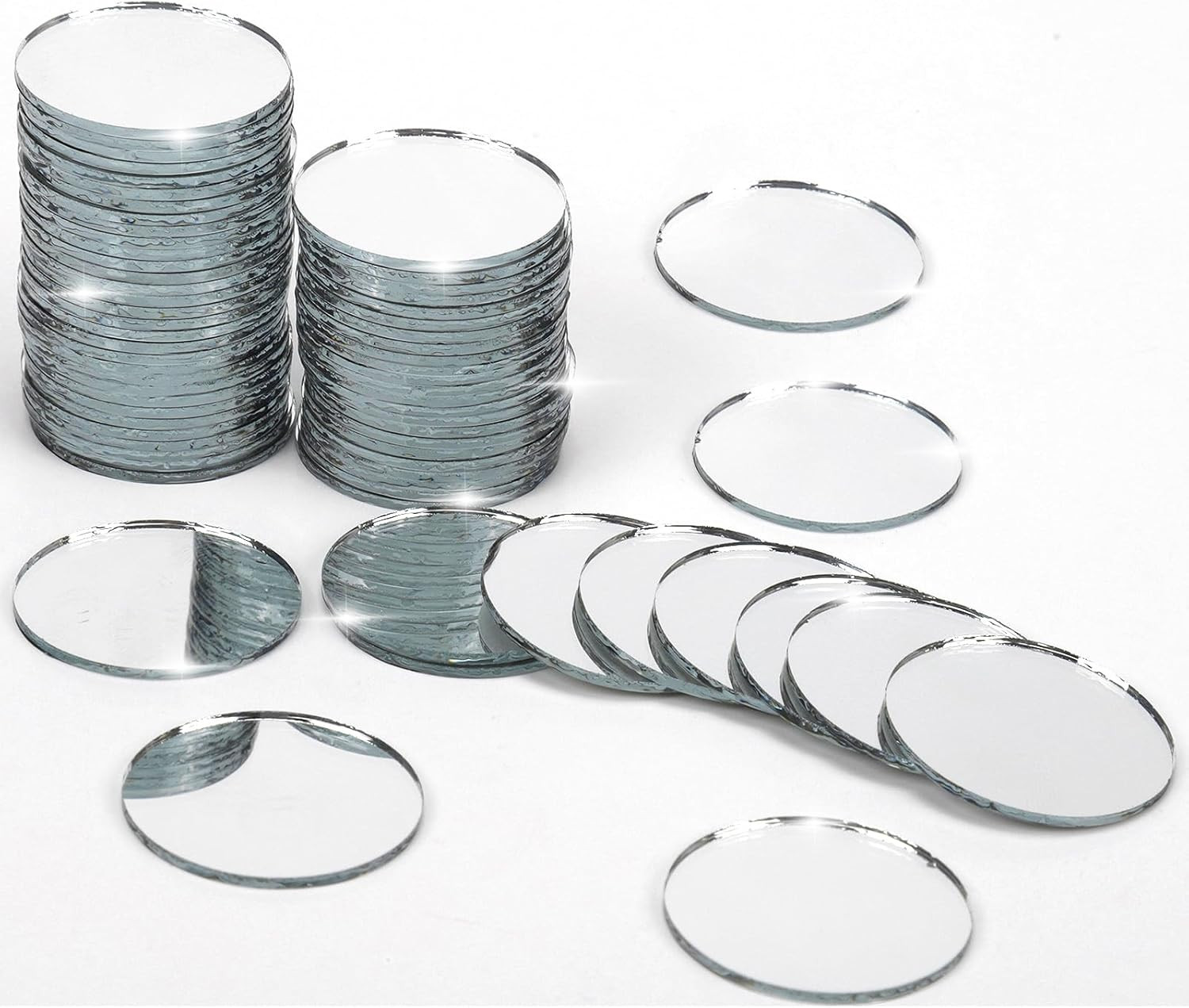 60 Pieces Small Circle Craft Mirror, 2 Inch Mini Mosaic Mirror Tiles round Decor gallery