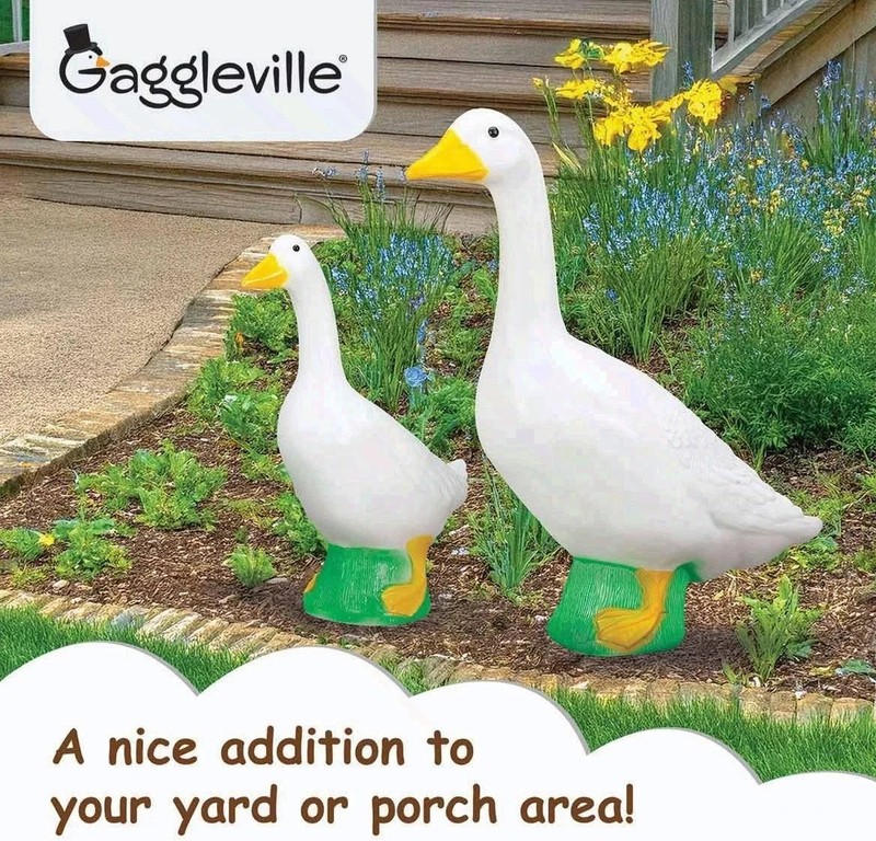 Fox Valley Traders Gaggleville 23" Large White Plastic Goose Garden Decor gallery