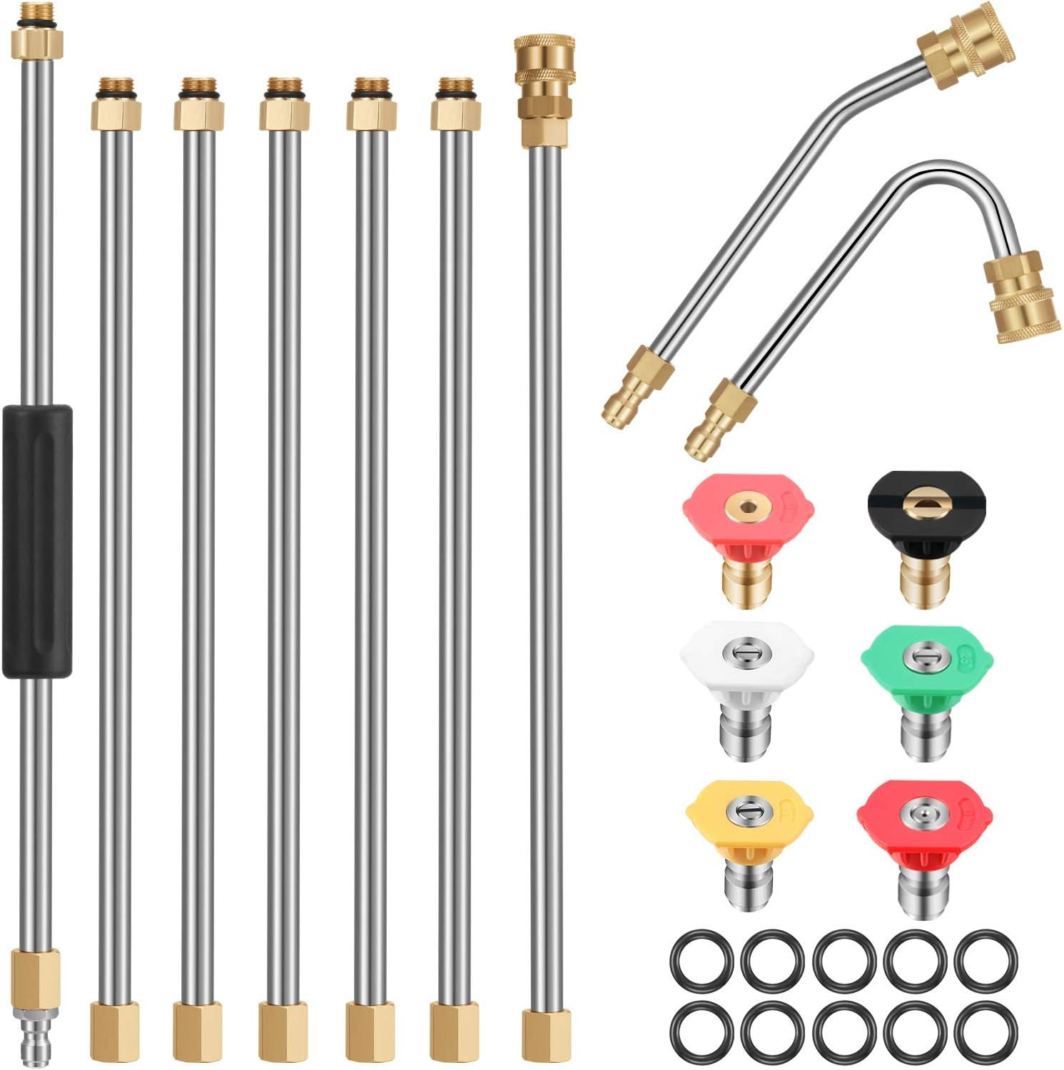Sun Joe 7-Piece Pressure Washer Accessory Set - 10Ft Replacement Lance, Curved R gallery