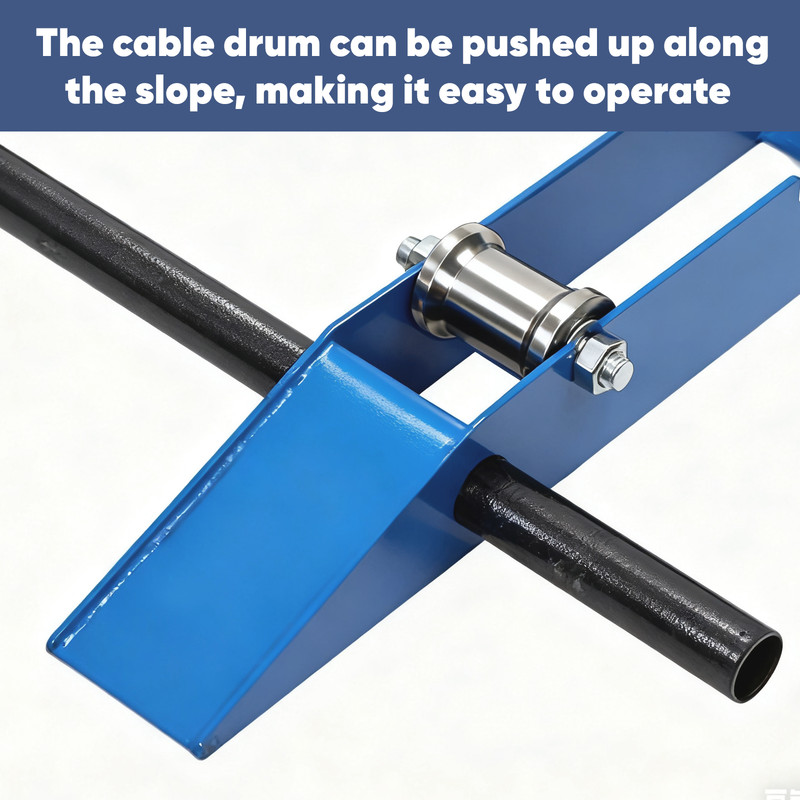 Heavy Duty Cable Drum Roller Stand Cable Reel Dispenser for reels 11.8-47.2in OD gallery