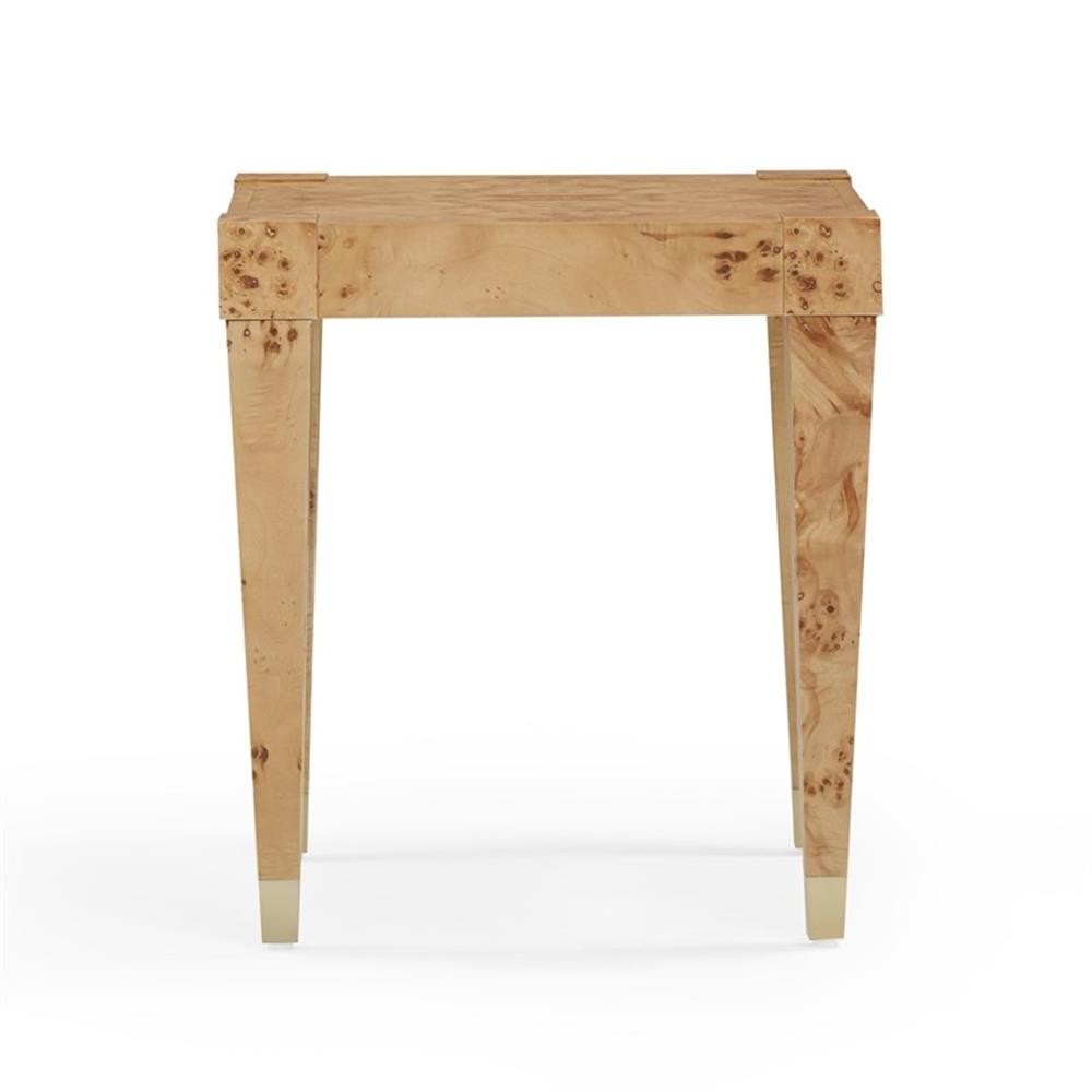 Pemberly Row Contemporary Honey Burl Wooden End Table - 26"W x 17"D x 22.3"H gallery