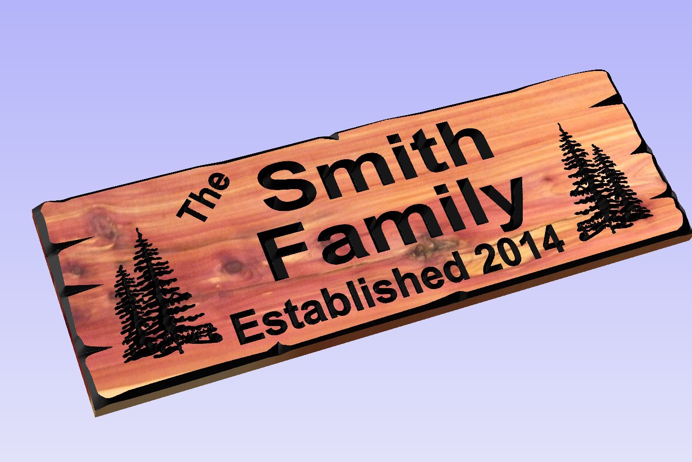 Personalized Custom Carved Cedar Wood Sign - Last Name Rustic Plaque Home Decor gallery