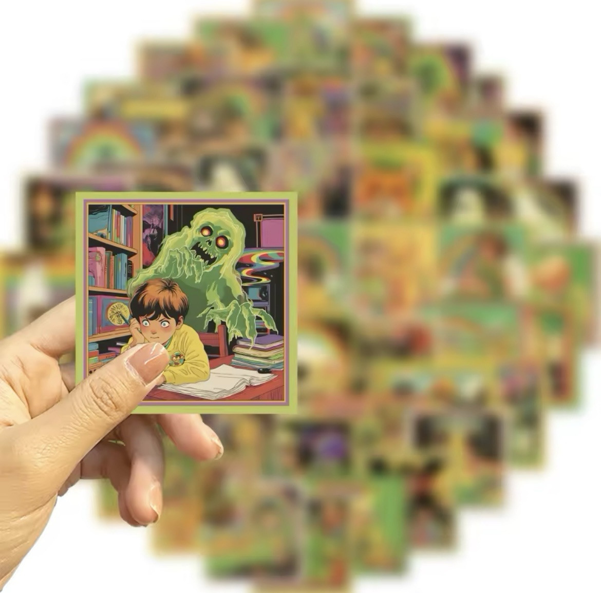 Retro Comic Horror Stickers 50pk Classic Horror Mixed Retro Fun Random Stickers gallery