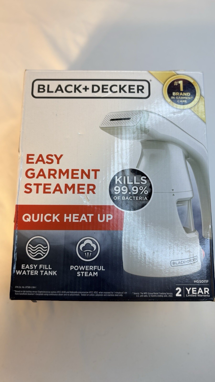 BLACK+DECKER Handheld Garment Steamer HGS011F Quick Heat White gallery