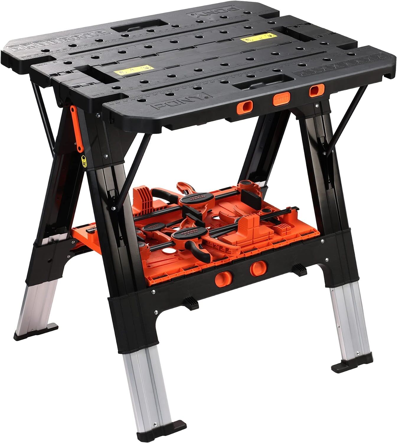 Pony Portable 2-in-1 Folding Work Table Workbench Sawhorse 1000lbs Load Capacity gallery
