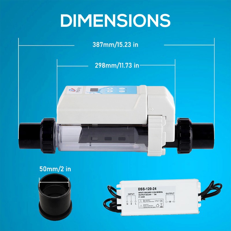 Salt Water Pool Chlorinator System for Inground Above Ground Pools Up to 26K Gal gallery