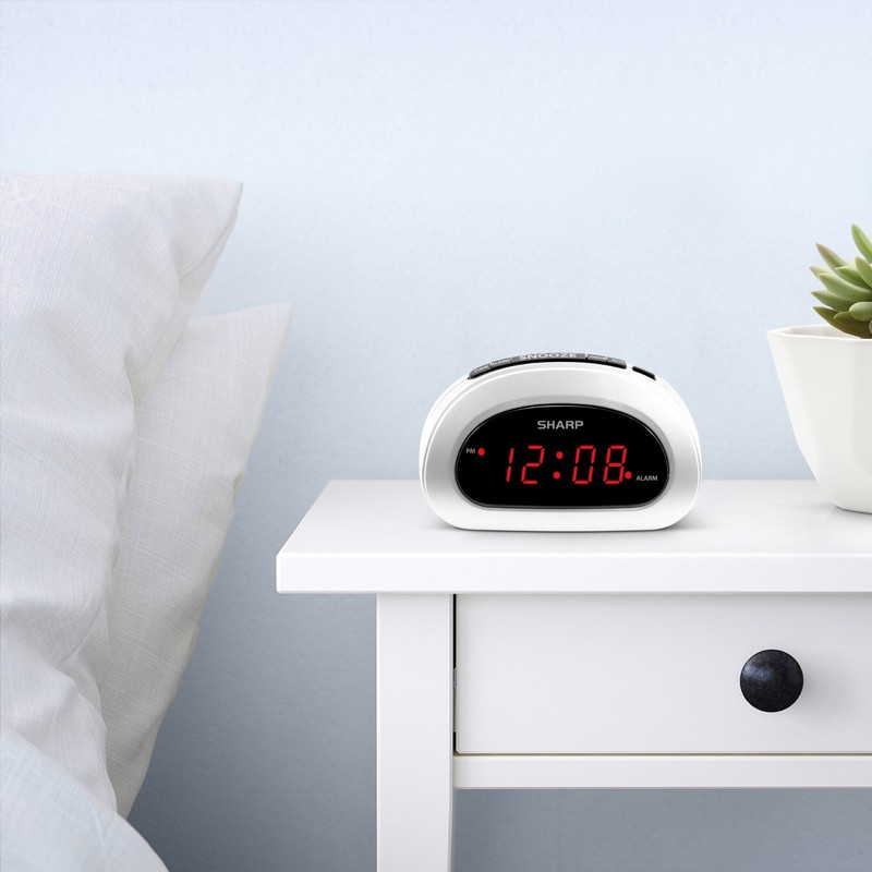 Digital Alarm Clock, Cloud White, Easy to Set Controls, Red LED Display, NEW gallery