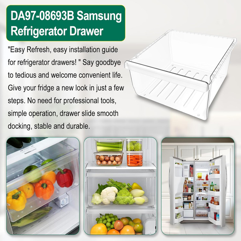 Samsung Refrigerator Crisper Drawer Replacement DA97-08693B for RS25 Models gallery