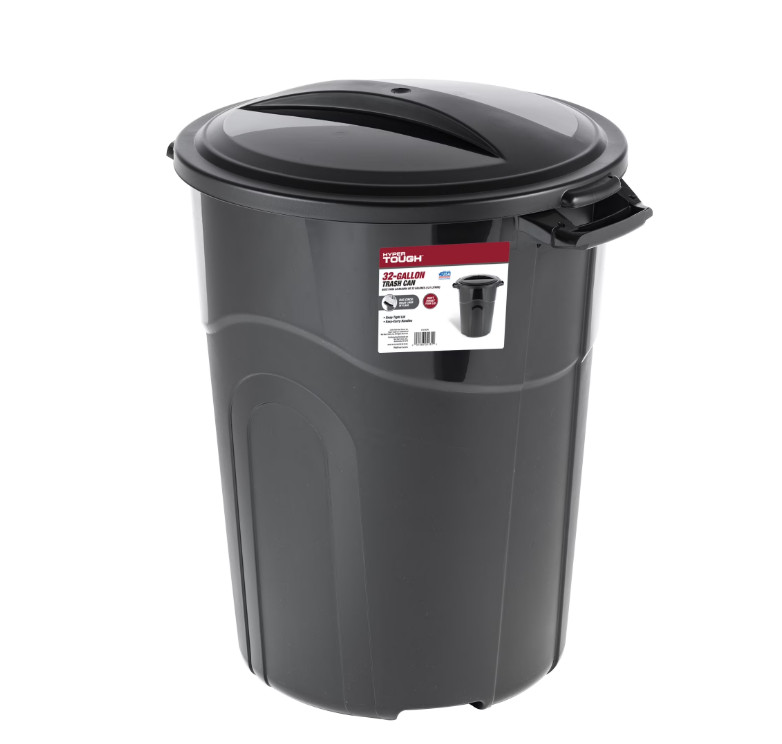 Hyper Tough 32 Gallon Heavy Duty Injection Molded Trash Can with Click Lock Lid gallery